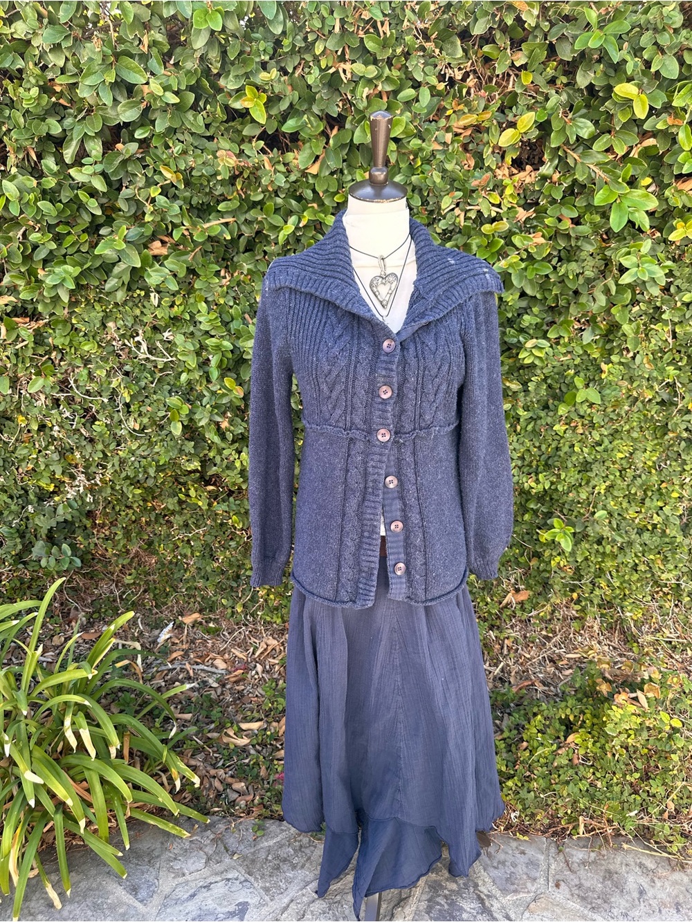 ✨Y2k Navy Cable-Knit Button Cardigan - Picture 3 of 7